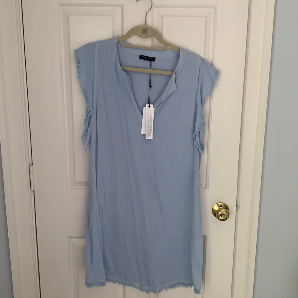 NWT Maven West Ice Blue Ruffle Dress